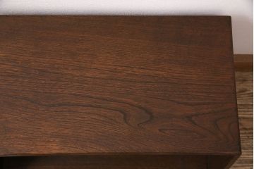 和製アンティーク　引き出し付きが嬉しい!素朴な風合いが味わい深い収納棚(本立て、ブックスタンド、小物収納)(R-048933)