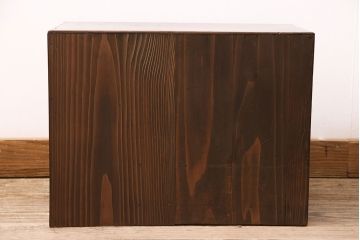 和製アンティーク　引き出し付きが嬉しい!素朴な風合いが味わい深い収納棚(本立て、ブックスタンド、小物収納)(R-048933)