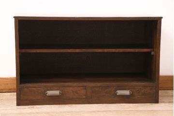 和製アンティーク　年月を経た木味が味わい深い、シンプルな戸棚(収納棚、キャビネット)(R-048934)