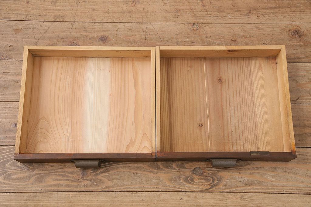 和製アンティーク　年月を経た木味が味わい深い、シンプルな戸棚(収納棚、キャビネット)(R-048934)