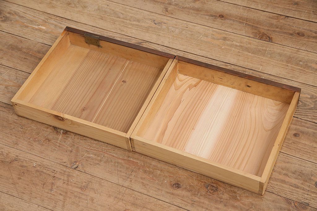 和製アンティーク　年月を経た木味が味わい深い、シンプルな戸棚(収納棚、キャビネット)(R-048934)