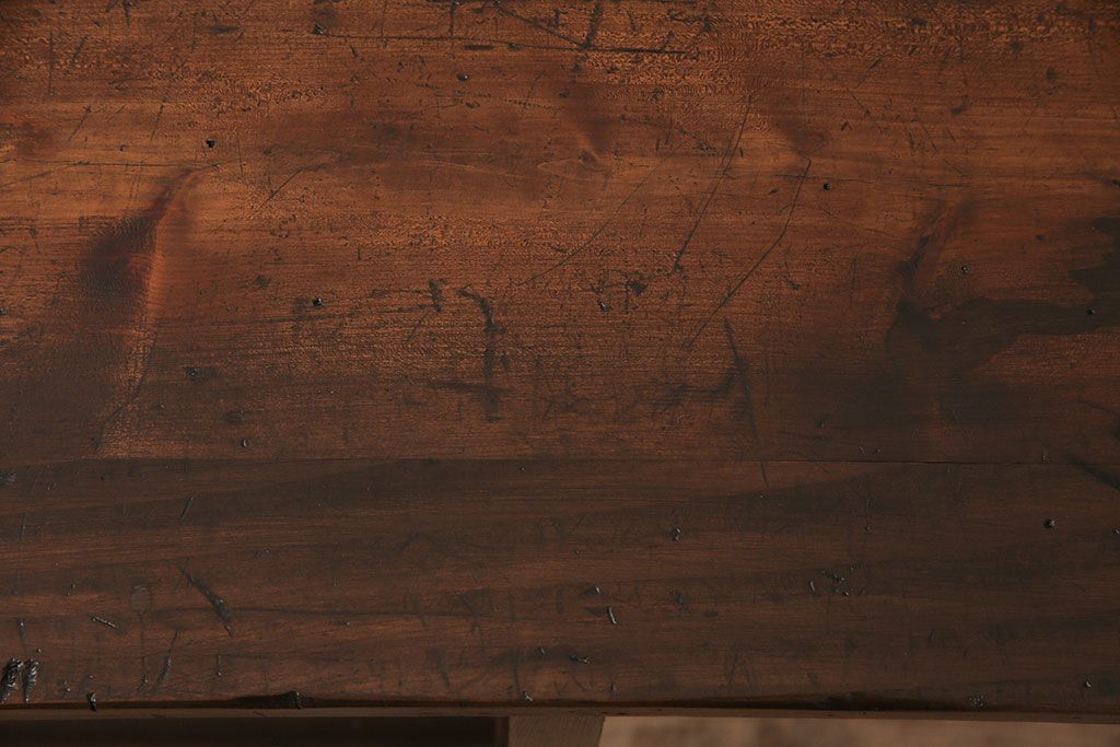 和製アンティーク　年月を経た木味が味わい深い、シンプルな戸棚(収納棚、キャビネット)(R-048934)