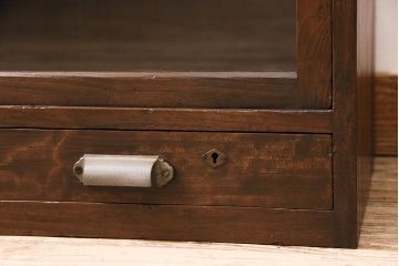 和製アンティーク　年月を経た木味が味わい深い、シンプルな戸棚(収納棚、キャビネット)(R-048934)