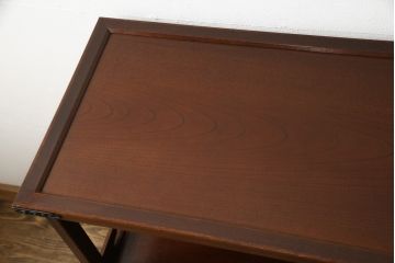 中古　民芸家具　ケヤキ材　黒々とした龍の飾り金具が印象的な飾り棚(収納棚)(R-048935)