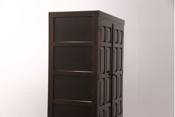 中古　松本民芸家具　D-型洋服タンス　引き出しが2杯付いたワードローブ(洋服タンス、衣装タンス)(定価約50万円)(R-048936)