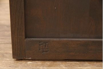中古　松本民芸家具　D-型洋服タンス　引き出しが2杯付いたワードローブ(洋服タンス、衣装タンス)(定価約50万円)(R-048936)