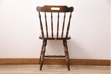 ヴィンテージ家具　飛騨産業　キツツキ　ぬくもり溢れる木肌が魅力的なウィンザーチェア(椅子、ダイニングチェア、ビンテージ、ウインザーチェア)(R-048947)