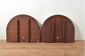イギリスアンティーク　マホガニー材　象嵌細工入りの高級品!組み立て式ダイニングテーブル(オーバル型、4人掛け、6人掛け、作業台)(R-048955)