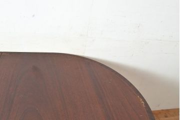 イギリスアンティーク　マホガニー材　象嵌細工入りの高級品!組み立て式ダイニングテーブル(オーバル型、4人掛け、6人掛け、作業台)(R-048955)