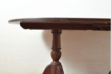 イギリスアンティーク　マホガニー材　象嵌細工入りの高級品!組み立て式ダイニングテーブル(オーバル型、4人掛け、6人掛け、作業台)(R-048955)