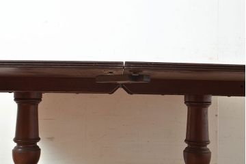 イギリスアンティーク　マホガニー材　象嵌細工入りの高級品!組み立て式ダイニングテーブル(オーバル型、4人掛け、6人掛け、作業台)(R-048955)