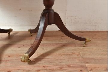 イギリスアンティーク　マホガニー材　象嵌細工入りの高級品!組み立て式ダイニングテーブル(オーバル型、4人掛け、6人掛け、作業台)(R-048955)