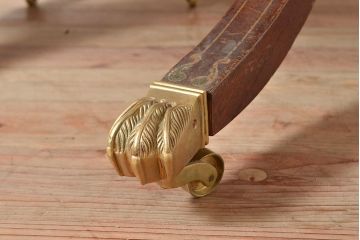 イギリスアンティーク　マホガニー材　象嵌細工入りの高級品!組み立て式ダイニングテーブル(オーバル型、4人掛け、6人掛け、作業台)(R-048955)