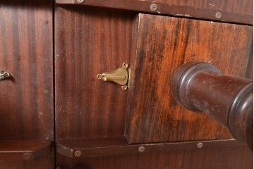 イギリスアンティーク　マホガニー材　象嵌細工入りの高級品!組み立て式ダイニングテーブル(オーバル型、4人掛け、6人掛け、作業台)(R-048955)