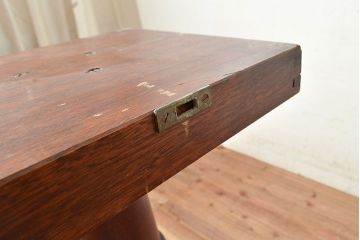 イギリスアンティーク　マホガニー材　象嵌細工入りの高級品!組み立て式ダイニングテーブル(オーバル型、4人掛け、6人掛け、作業台)(R-048955)