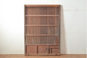 アンティーク建具　総ケヤキ材　趣き溢れる雰囲気が魅力的な明治期の古い蔵戸(引き戸、玄関戸)(R-048956)