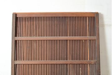 アンティーク建具　総ケヤキ材　趣き溢れる雰囲気が魅力的な明治期の古い蔵戸(引き戸、玄関戸)(R-048956)
