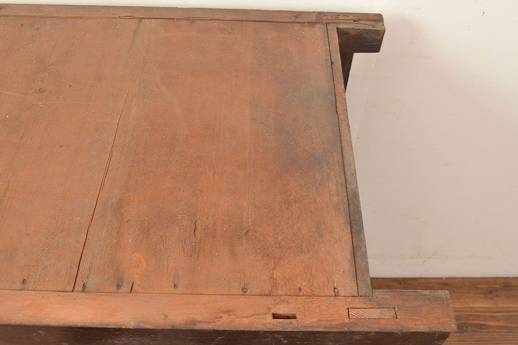 和製アンティーク　使い込まれた味わいが楽しめる、明治大正期の四尺水屋箪笥サイドボード(4尺、収納棚、食器棚)(R-048959)