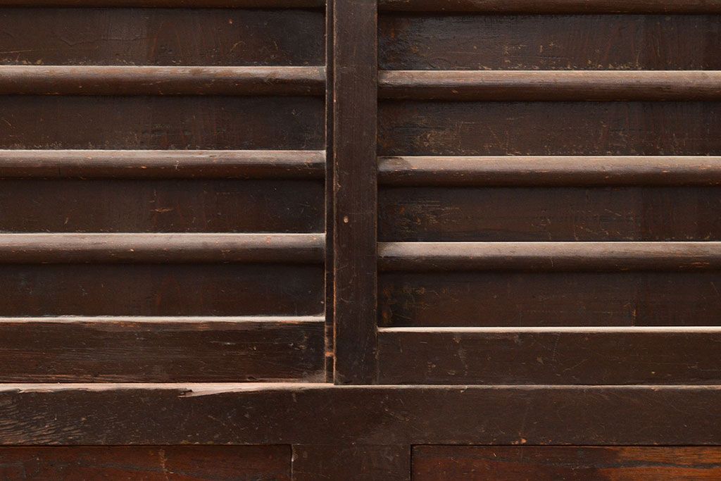 和製アンティーク　使い込まれた味わいが楽しめる、明治大正期の四尺水屋箪笥サイドボード(4尺、収納棚、食器棚)(R-048959)