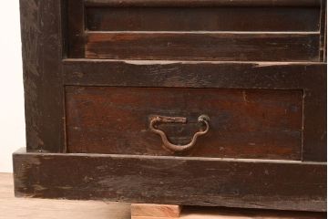 和製アンティーク　使い込まれた味わいが楽しめる、明治大正期の四尺水屋箪笥サイドボード(4尺、収納棚、食器棚)(R-048959)