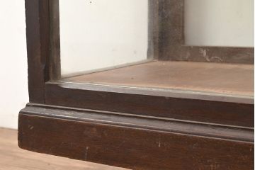 和製アンティーク　ロータイプ　シンプルなガラスケース(卓上、飾り棚、ショーケース、陳列棚)(R-048961)