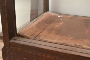和製アンティーク　ロータイプ　シンプルなガラスケース(卓上、飾り棚、ショーケース、陳列棚)(R-048961)