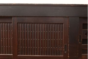 和製アンティーク　明治期　丸桟仕上げ　近江水屋箪笥サイドボード(食器棚、キャビネット、収納棚)(R-048963)