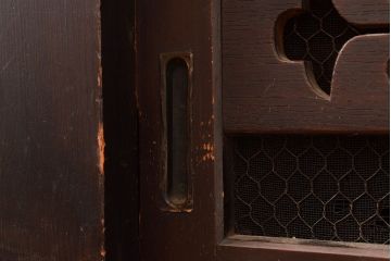 和製アンティーク　明治期　丸桟仕上げ　近江水屋箪笥サイドボード(食器棚、キャビネット、収納棚)(R-048963)