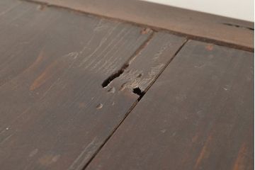 和製アンティーク　前面欅(ケヤキ)材　重厚な佇まいの大型帳場箪笥(水屋箪笥、サイドボード、テレビ台、テレビボード)(R-048964)