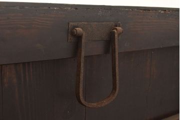 和製アンティーク　前面欅(ケヤキ)材　重厚な佇まいの大型帳場箪笥(水屋箪笥、サイドボード、テレビ台、テレビボード)(R-048964)