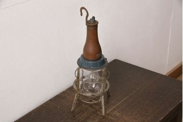 ヴィンテージ照明　星電機製造所　船舶用?　錆びついた風合いがかっこ良い置き型照明(ランプ、スタンドライト、ビンテージ)(R-048971)