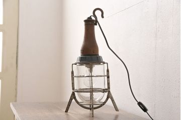 ヴィンテージ照明　星電機製造所　船舶用?　錆びついた風合いがかっこ良い置き型照明(ランプ、スタンドライト、ビンテージ)(R-048971)