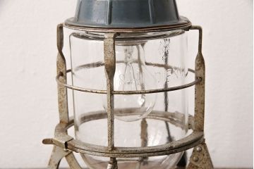 ヴィンテージ照明　星電機製造所　船舶用?　錆びついた風合いがかっこ良い置き型照明(ランプ、スタンドライト、ビンテージ)(R-048971)