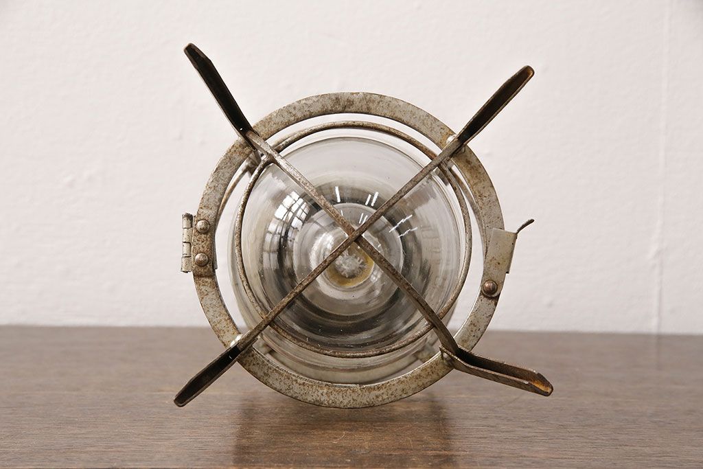 ヴィンテージ照明　星電機製造所　船舶用?　錆びついた風合いがかっこ良い置き型照明(ランプ、スタンドライト、ビンテージ)(R-048971)