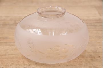 アンティーク照明　美しい切子カットが魅力的なガラスシェードの天井照明(吊り下げ照明、ペンダントライト)(R-048972)