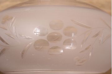 アンティーク照明　美しい切子カットが魅力的なガラスシェードの天井照明(吊り下げ照明、ペンダントライト)(R-048972)