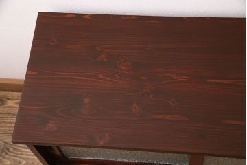 和製アンティーク　品のある佇まいが魅力的な前面ケヤキ材製の時代箪笥ローボード(収納棚、戸棚、キャビネット)(R-048977)