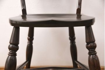 中古　松本民芸家具　#49型A　背もたれの美しいデザインが印象的なワイコムチェア(ダイニングチェア、椅子、板座チェア)(R-048983)