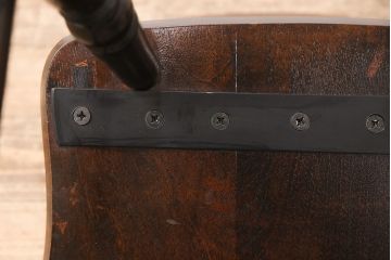 中古　松本民芸家具　#49型A　背もたれの美しいデザインが印象的なワイコムチェア(ダイニングチェア、椅子、板座チェア)(R-048983)