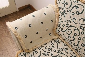 中古　美品　高級品!アメリカから届いたリゾート感漂うソファ&クッションセット(3人掛け)(定価120万円)(R-048991)