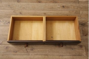 ヴィンテージ　松本民芸家具　#58型　お洒落な扉のデザインが印象的な食器棚(カップボード、収納棚、ビンテージ)(R-049002)