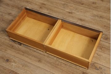 ヴィンテージ　松本民芸家具　#58型　お洒落な扉のデザインが印象的な食器棚(カップボード、収納棚、ビンテージ)(R-049002)