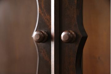 ヴィンテージ　松本民芸家具　#58型　お洒落な扉のデザインが印象的な食器棚(カップボード、収納棚、ビンテージ)(R-049002)