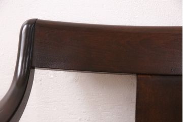 中古　松本民芸家具　#77型　ラッシ座(ガマ座)　なめらかな曲線が美しい曲肘チェア(アームチェア、椅子)(定価約23万円)(R-049008)