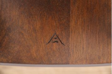 中古　松本民芸家具　#49型A　背もたれの美しいデザインが印象的なワイコムチェア(ダイニングチェア、椅子、板座チェア)(R-049010)