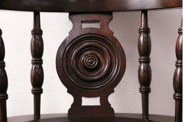 中古　松本民芸家具　存在感のあるホイールデザインが格好良い大キャプテンチェア(椅子、アームチェア、ウィンザーチェア、ウインザーチェア)(定価約26万円)(R-049012)