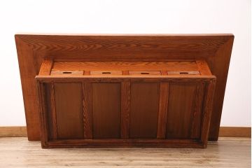 中古　民芸家具　総ニレ無垢材　風情ある和の空間作りにおすすめ!雰囲気を盛り上げる特大火鉢(囲炉裏、関西火鉢、座卓)(R-049013)
