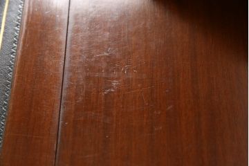 イギリスアンティーク　マホガニー材　高級品!猫脚とパーケットがおしゃれなライティングビューロー(簿記机、在宅ワーク、在宅用ワークデスク)(R-049016)