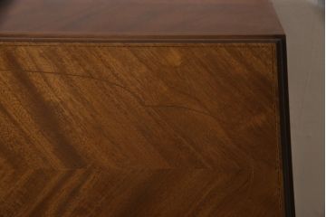 イギリスアンティーク　マホガニー材　高級品!猫脚とパーケットがおしゃれなライティングビューロー(簿記机、在宅ワーク、在宅用ワークデスク)(R-049016)
