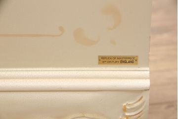 中古　イギリス製　ロココ様式　華やかなバラの装飾が印象的な可愛らしいドレッサー(定価約45万円)(鏡台)(R-049022)